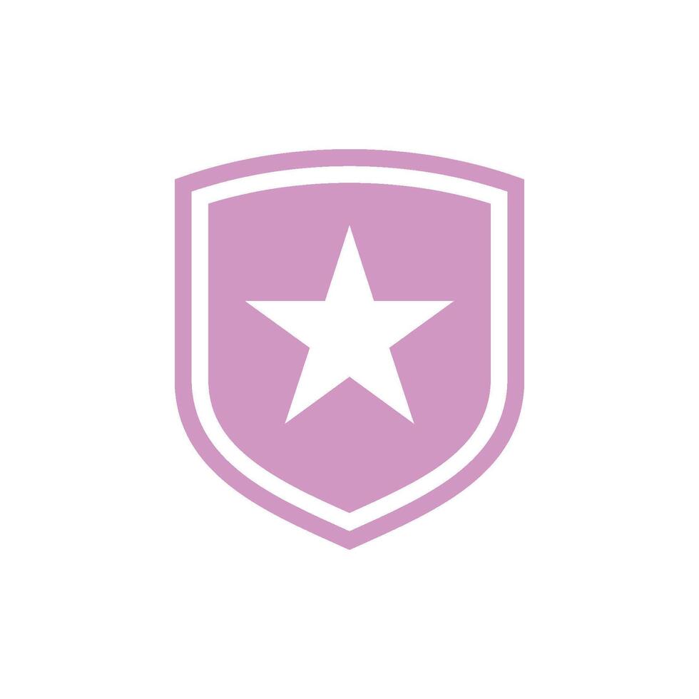 Star Shield Pictogram Icon Logo Template Illustration Design vector