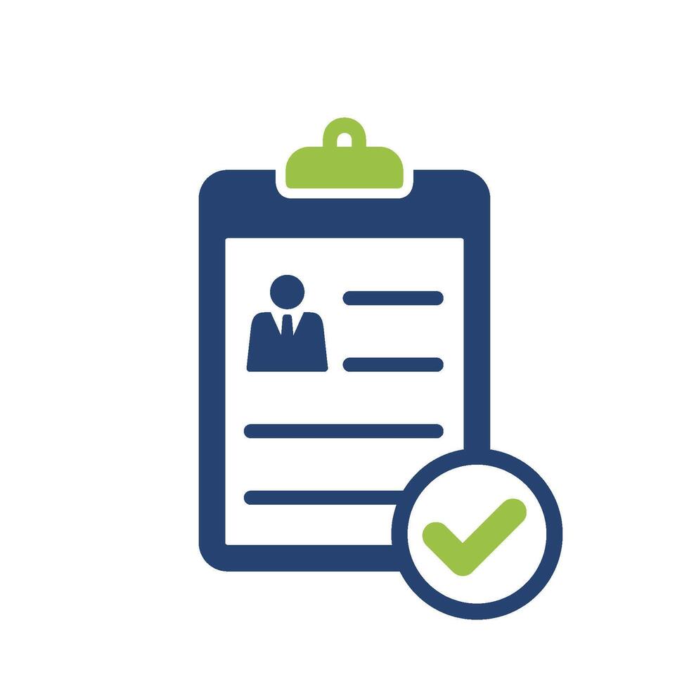 Resume Check Mark Clipboard Icon Vector Template