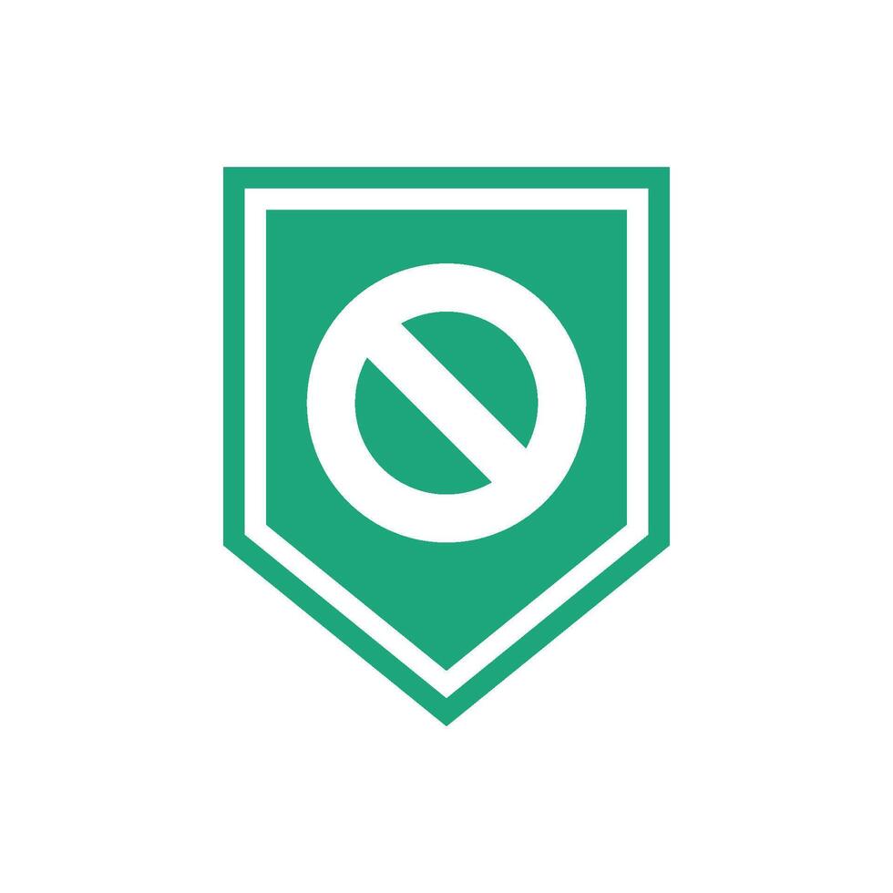 Prohibited Defense Shield Pictogram Icon Logo Template vector