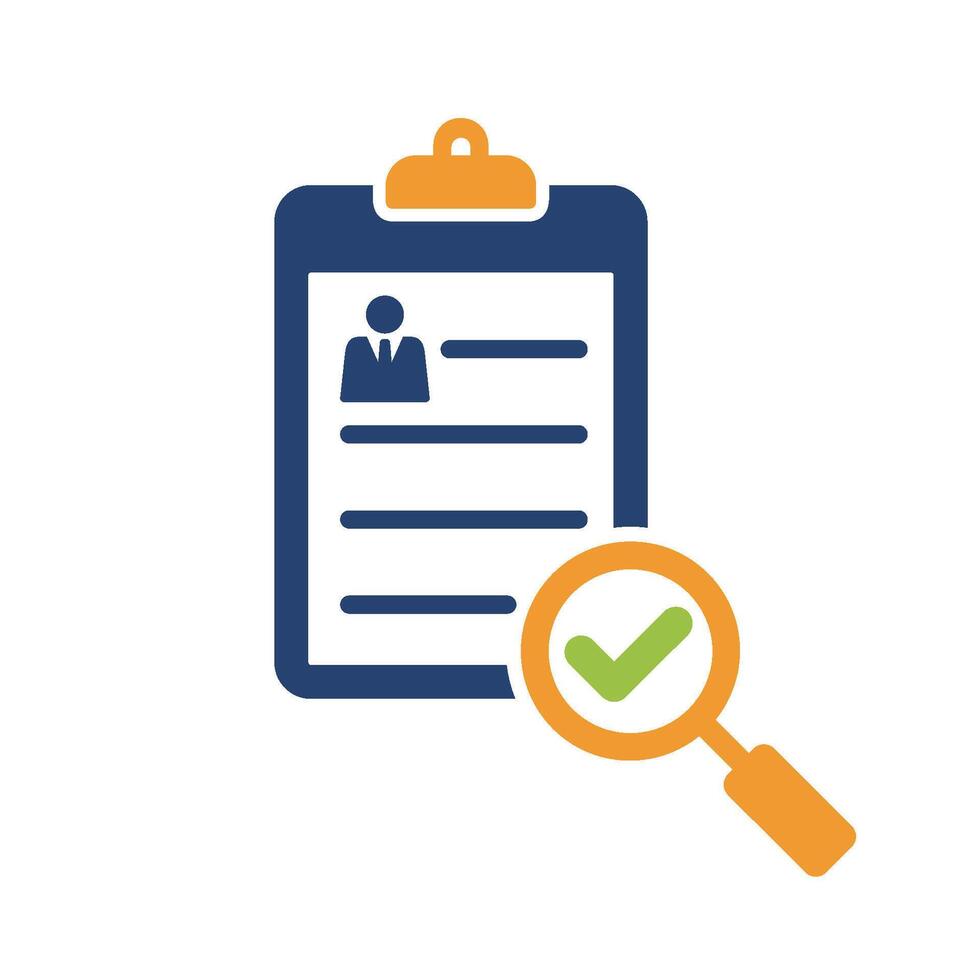 Resume Check Mark Clipboard Icon Vector Template