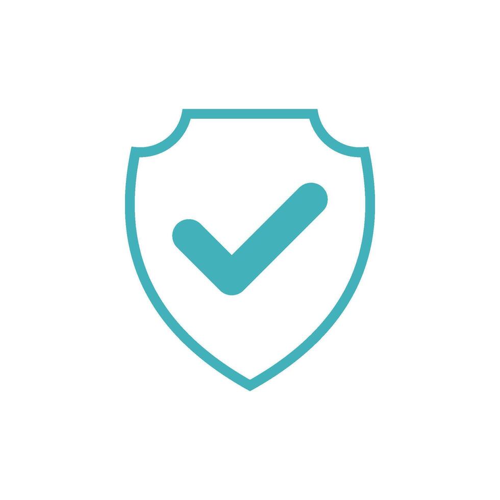 Check Mark Shield Pictogram Icon Logo Template Illustration Design vector