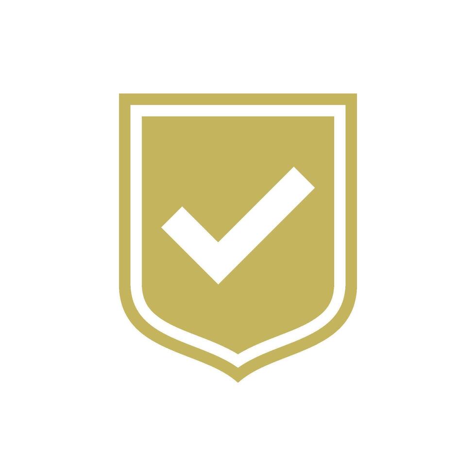 Check Mark Shield Pictogram Icon Logo Template Illustration Design vector