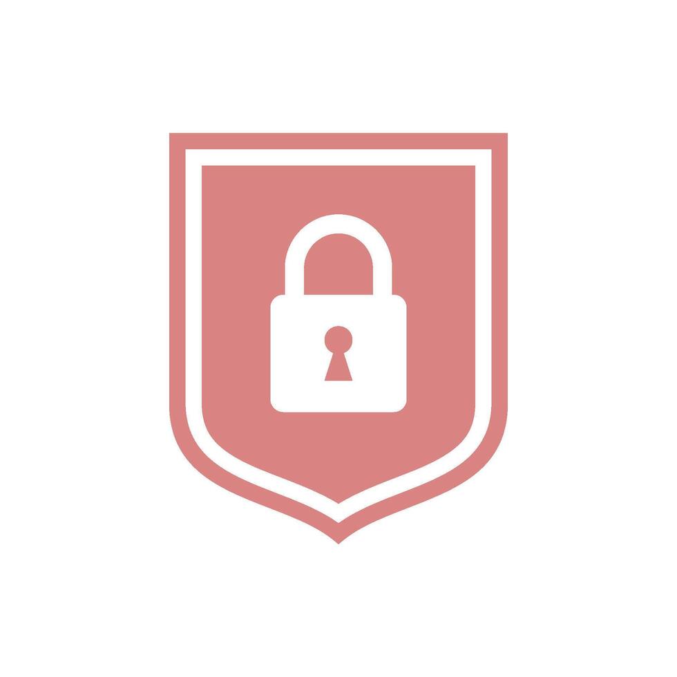 Padlock Shield Pictogram Icon Logo Template Illustration Design vector