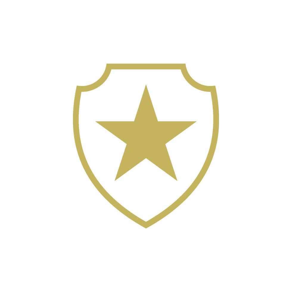 Star Shield Pictogram Icon Logo Template Illustration Design vector