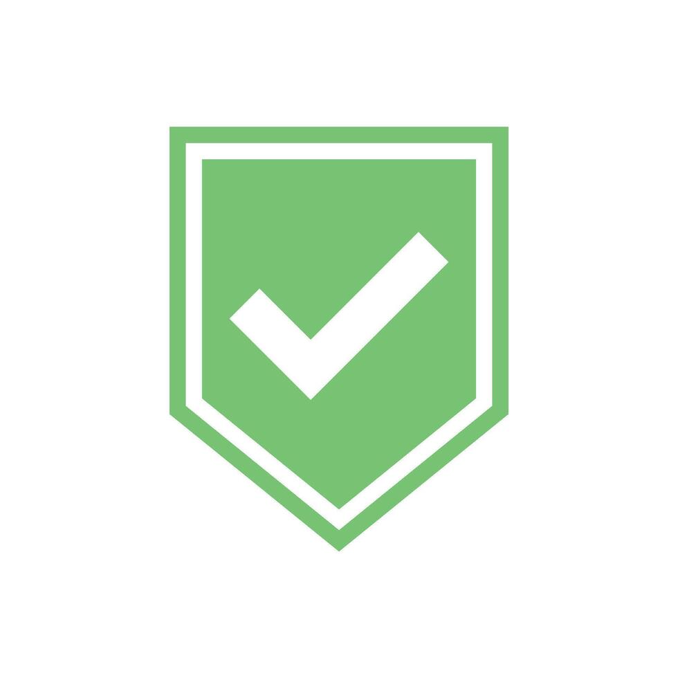 Check Mark Shield Pictogram Icon Logo Template Illustration Design vector