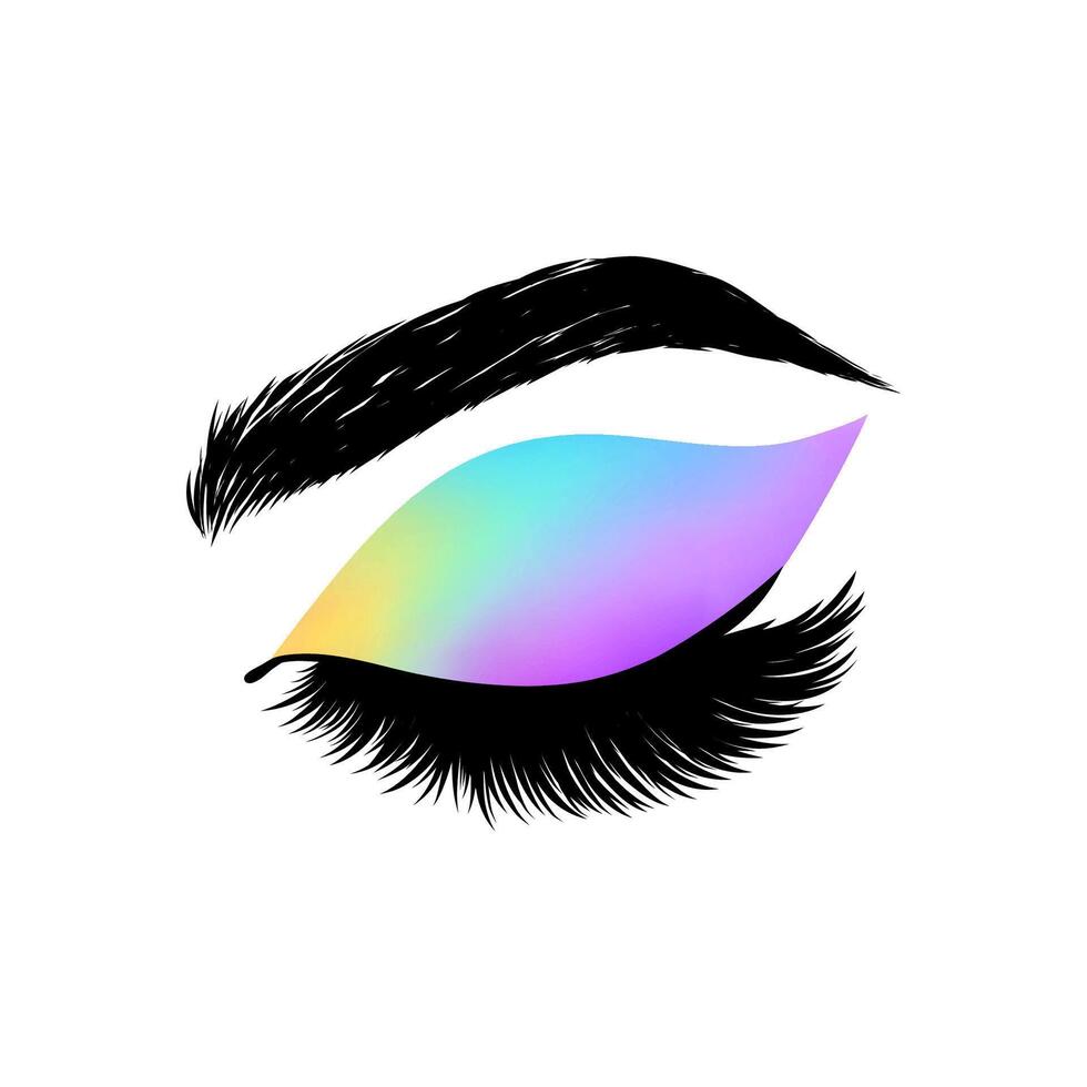 eye with bright make up vector