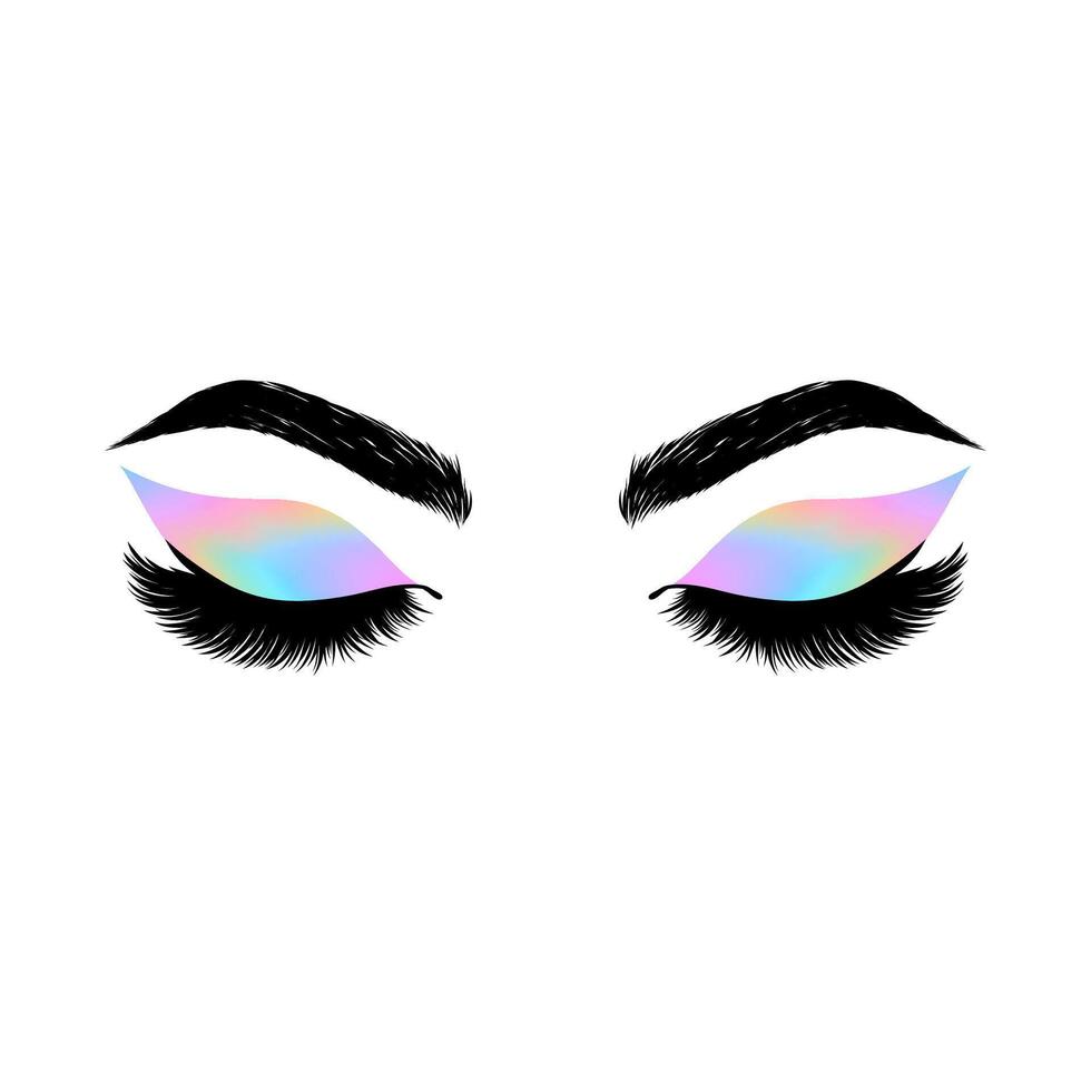 Eyes with bright make up. vector