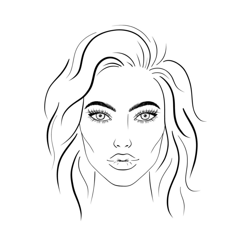 retrato de mujer joven vector