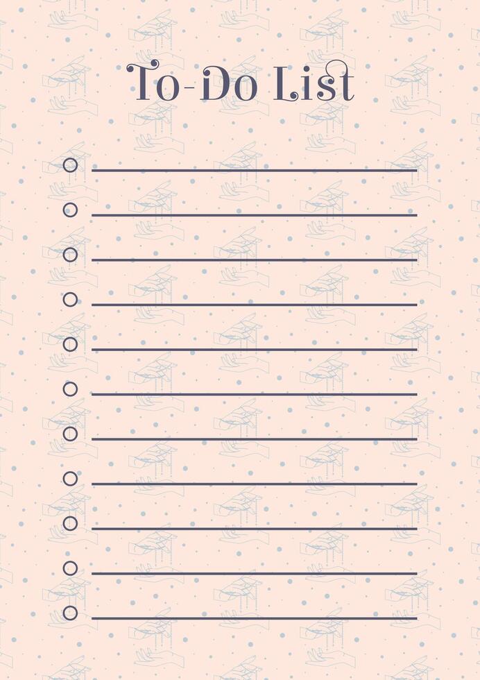 To do list study planner. Worksheet template with witchcraft pattern, Halloween. vector