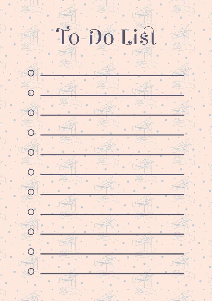 To do list study planner. Worksheet template with witchcraft pattern, Halloween. vector