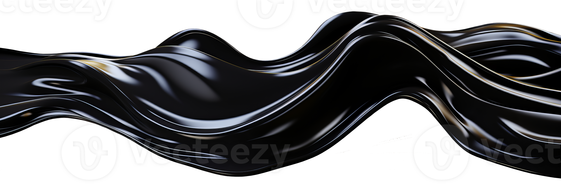 AI generated hick black paint with a glossy sheen. Transparent isolated background png