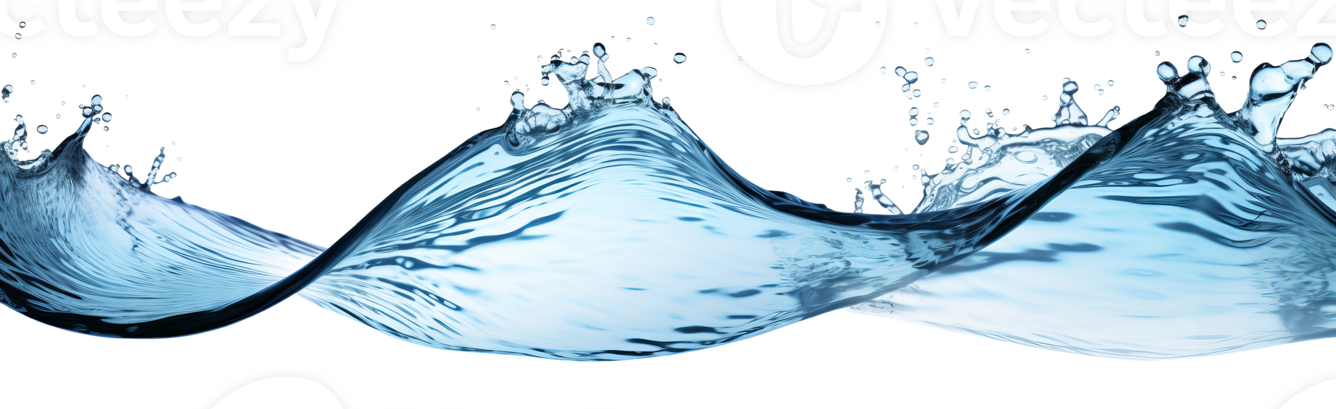 AI generated A horizontal splash of water. Isolated on a transparent background png