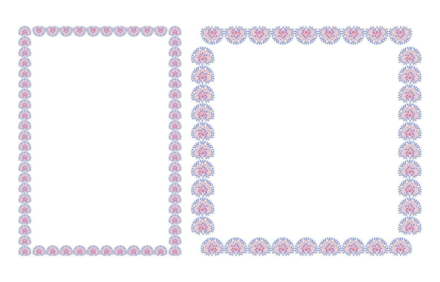 Rectangular border frame template with flourish decoration. Onion flower pink purple flowers vector