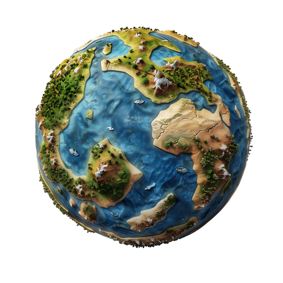 AI generated 3D Rendering of Earth with Industrial Pollution png