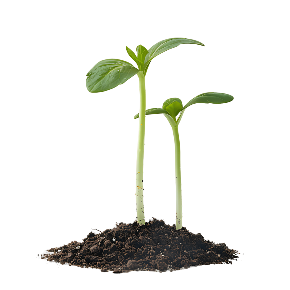 AI generated Clear Seedling Sprouting from Soil Clipart png