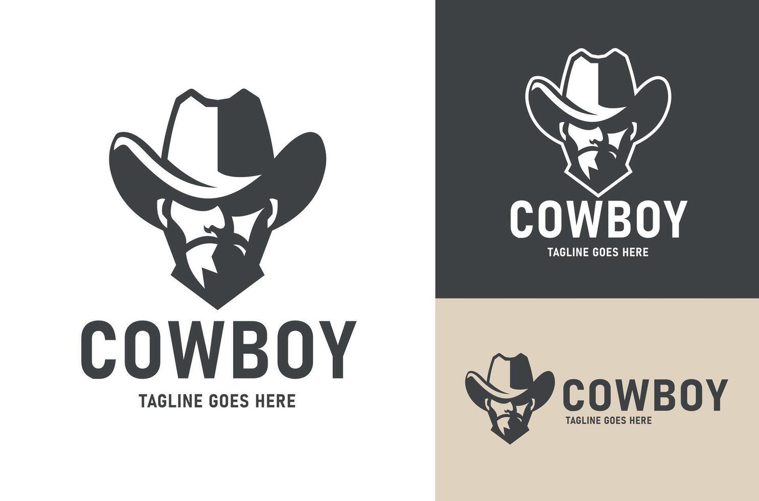 Wild West Gangster Cowboy silhouette illustration, Sniper Vintage Retro Design template with various backgrounds vector