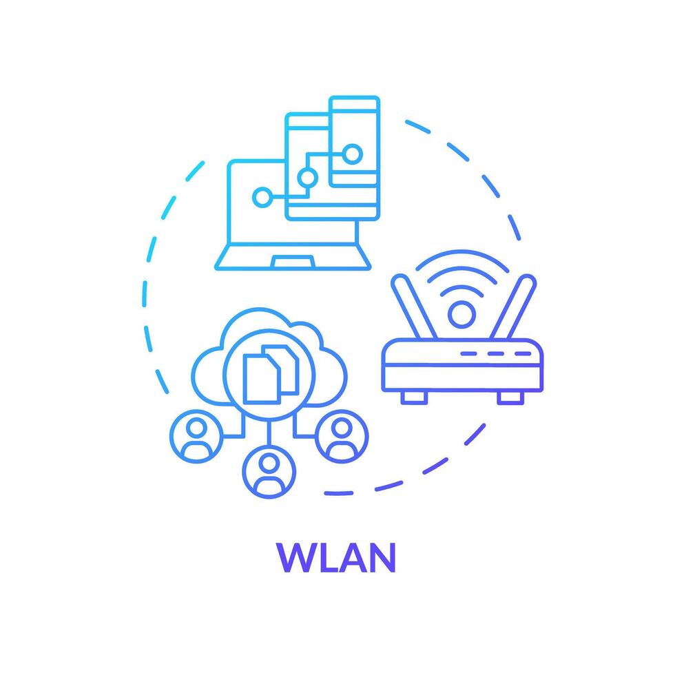 inalámbrico conexión tipo azul degradado concepto icono. Internet comunicación tecnología. nube informática administración. redondo forma línea ilustración. resumen idea. gráfico diseño. fácil a utilizar vector