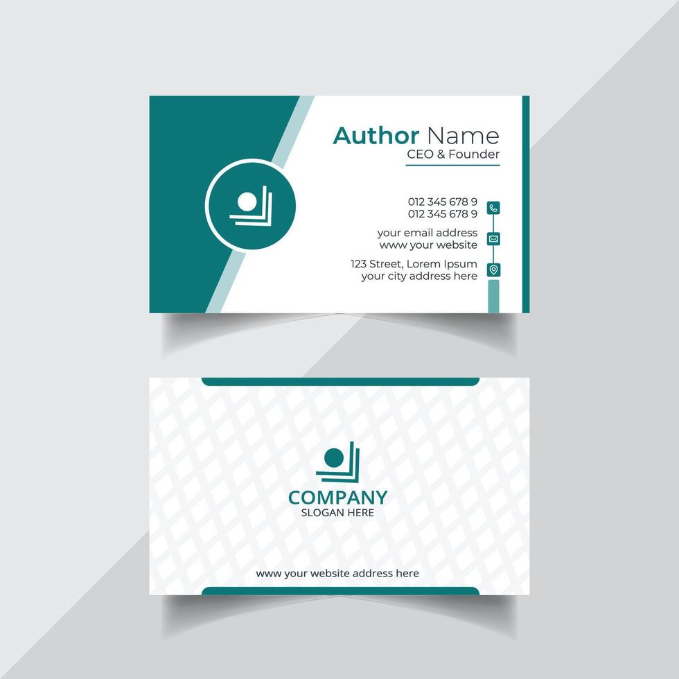 Vector clean style green color business card template design or visiting card