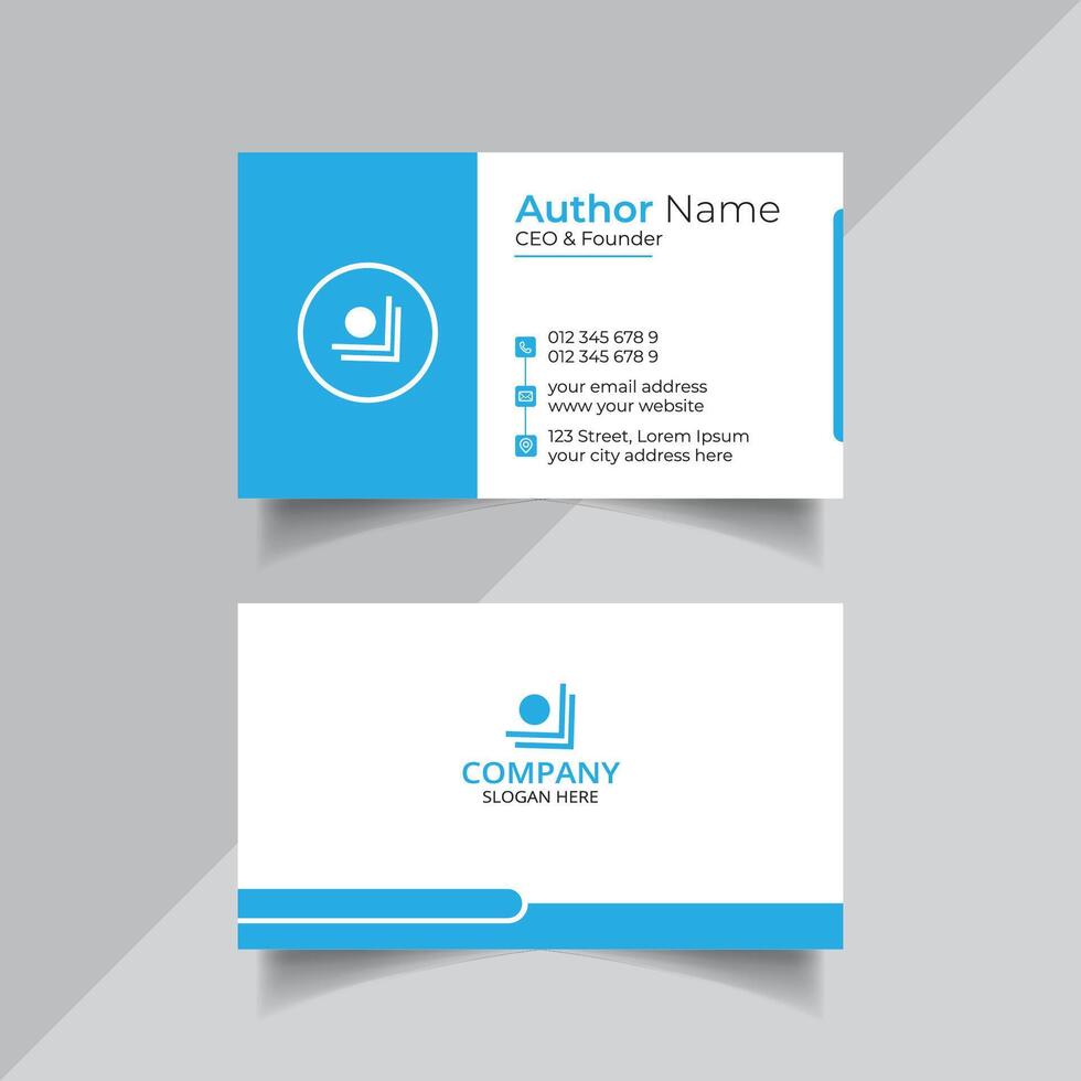 Vector clean style blue color business card template design or visiting card design