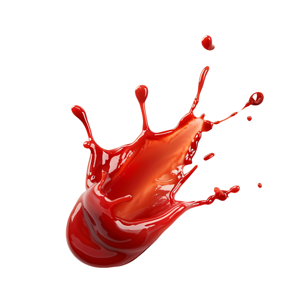 AI generated Clear Red Ketchup Splotches Illustrations png