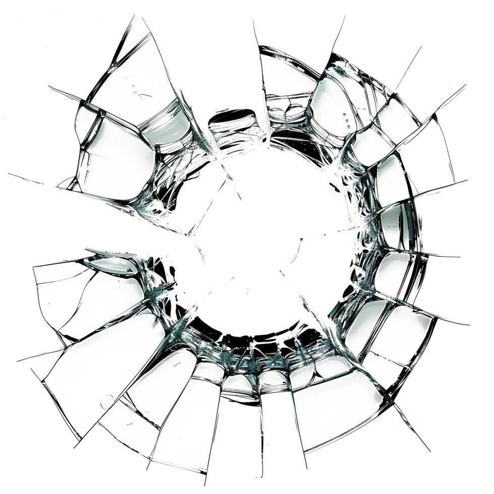 ai généré transparent cassé verre graphique png
