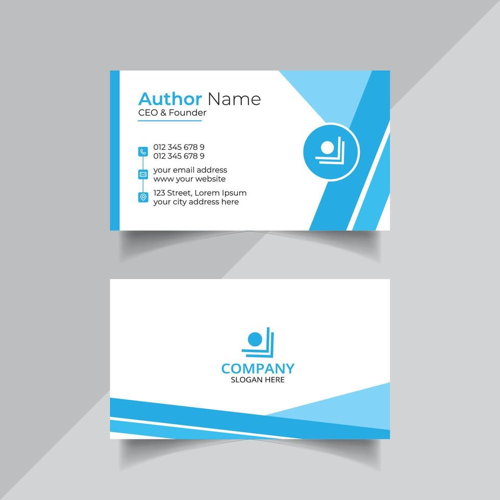 Vector clean style blue color business card template design or visiting card design