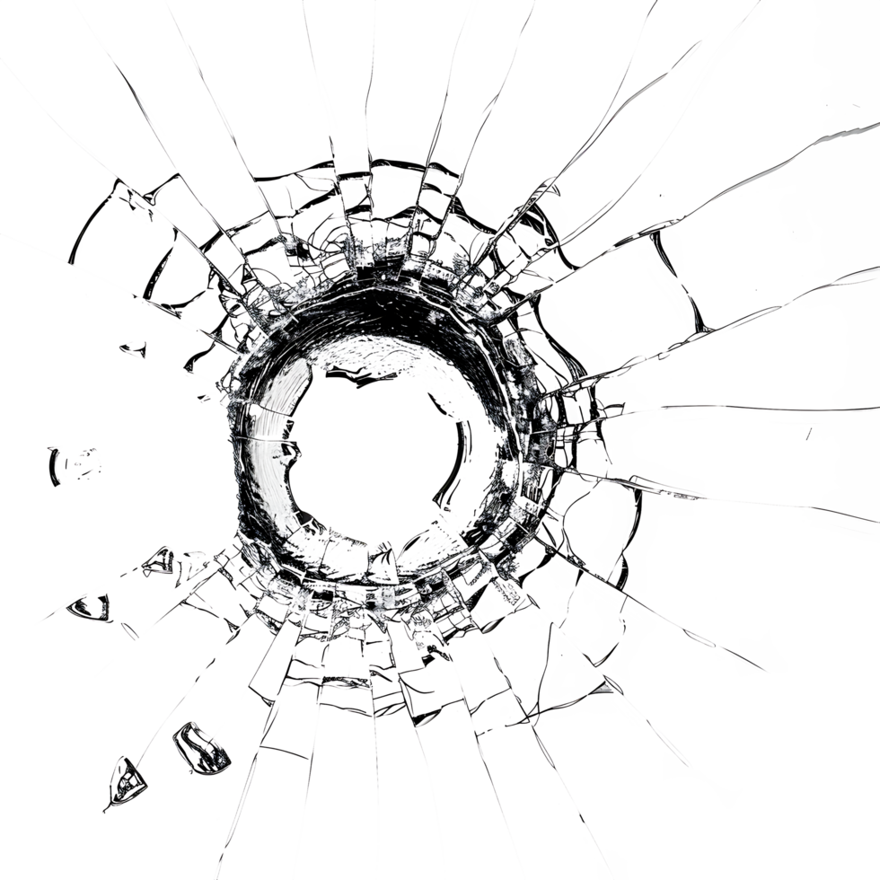 AI generated Clear Cracked Glass Clip Bundle png