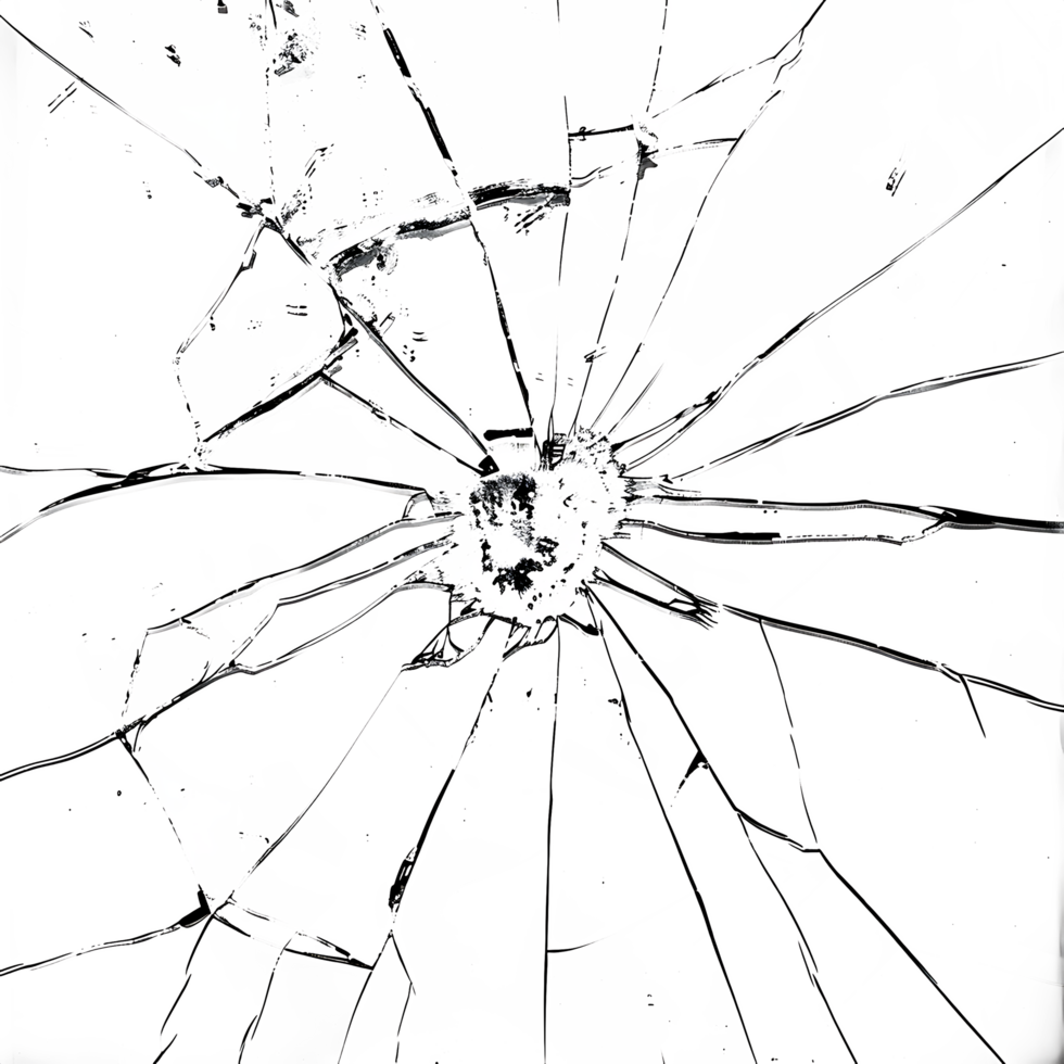 AI generated Isolated Broken Glass with Transparent Hole png