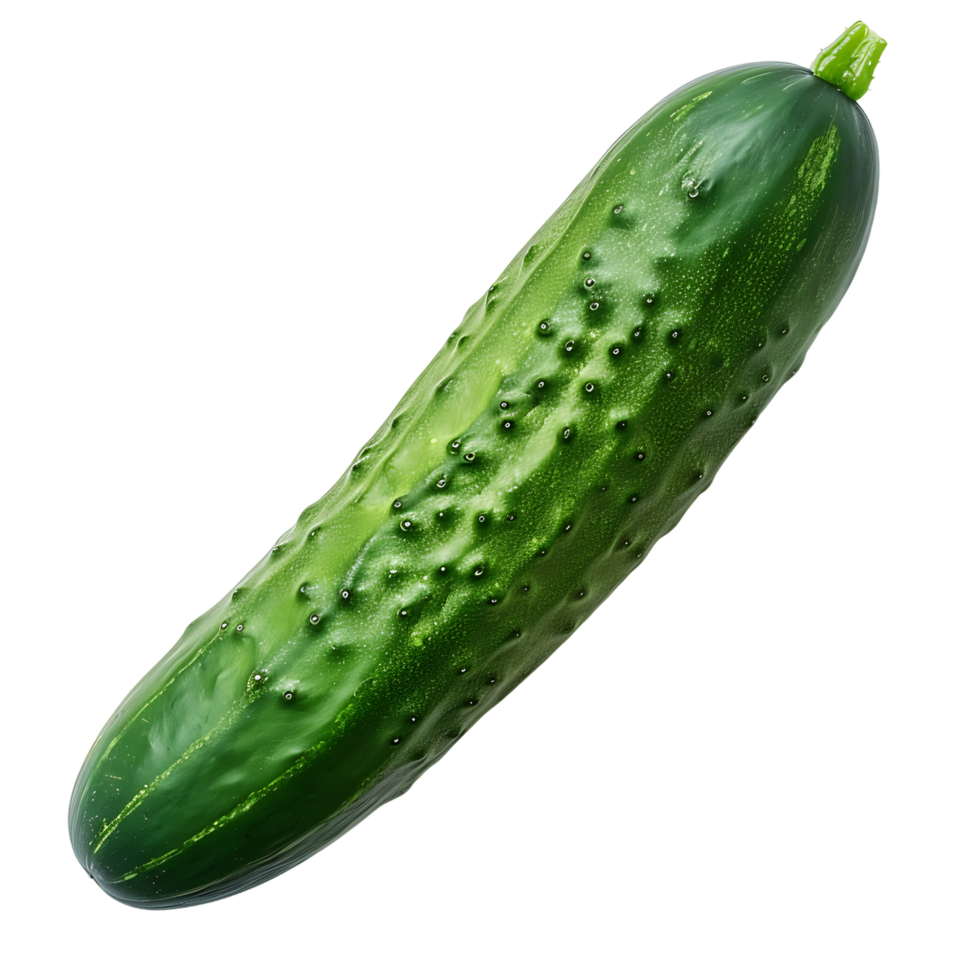 AI generated Isolated Green Cucumber with Transparent Background png