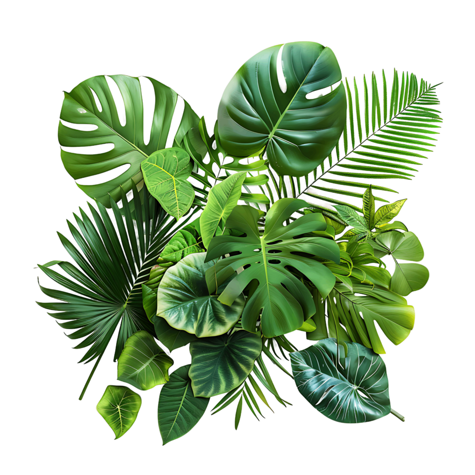 AI generated Tropical Tree and Shrub on Clear Background png