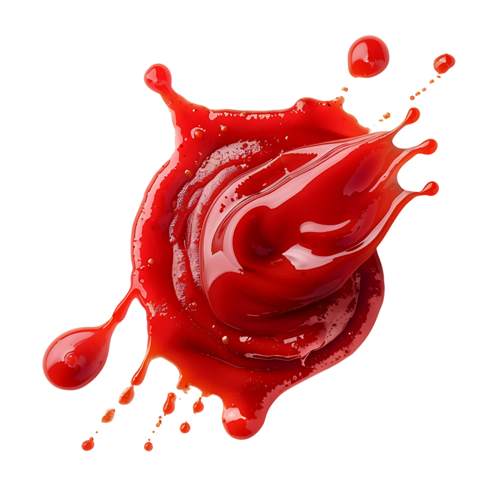 AI generated Dripping Ketchup with Transparent Background png