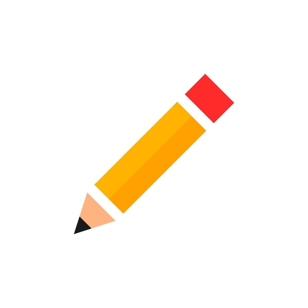 Pencil Stationary Tools con Flat Design Style. Simple Web and Mobile Vector. Perfect Interface Illustration Symbol. vector