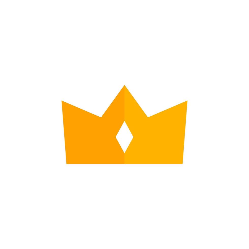 Gold Crown Icon Flat Design Style. Simple Web and Mobile Vector. Perfect Interface Illustration Symbol. vector