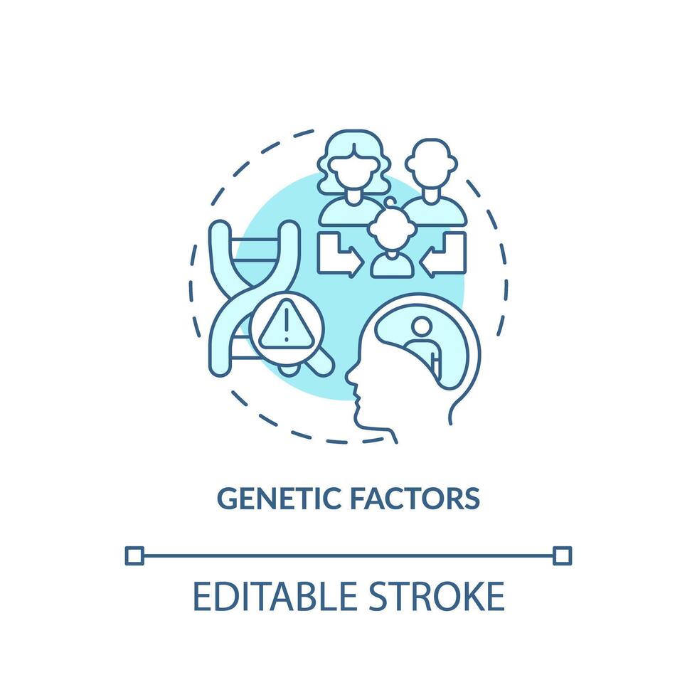 Genetic factors soft blue concept icon. Prenatal period, childbirth. Round shape line illustration. Abstract idea. Graphic design. Easy to use in infographic, presentation, brochure, booklet vector