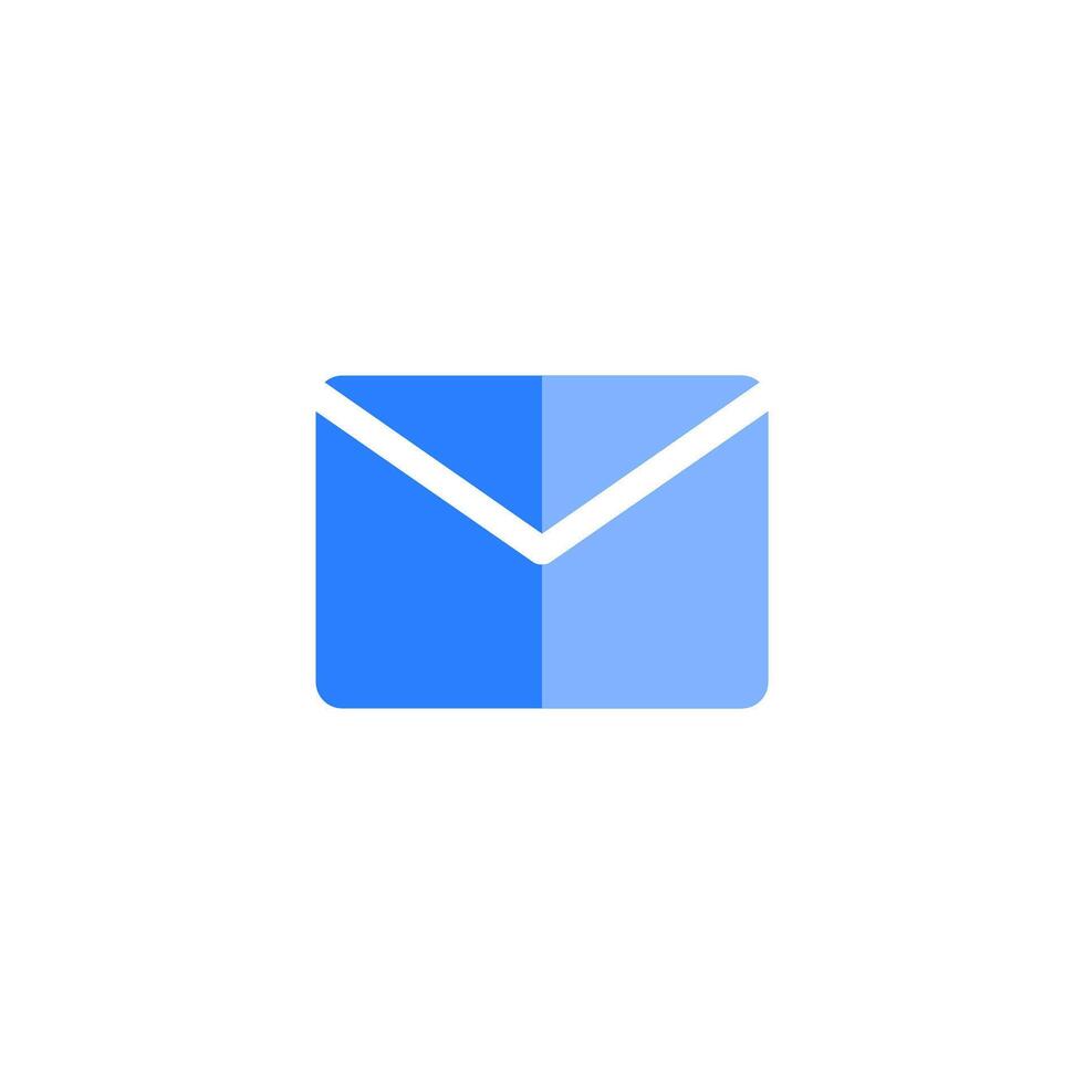 Blue Mail Envelope Icon Flat Design Style. Simple Web and Mobile Vector. Perfect Interface Illustration Symbol. vector