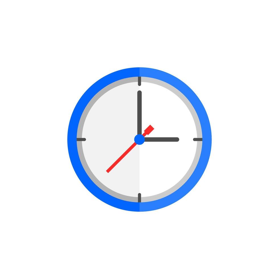 azul reloj icono plano diseño estilo. sencillo web y móvil vector. Perfecto interfaz ilustración símbolo. vector