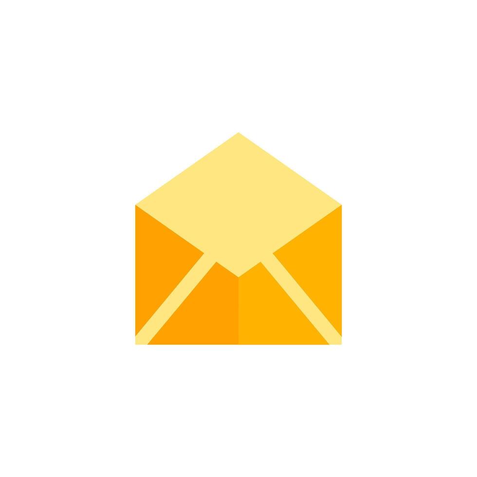 Opened Mail Icon Flat Design Style. Simple Web and Mobile Vector. Perfect Interface Illustration Symbol. vector