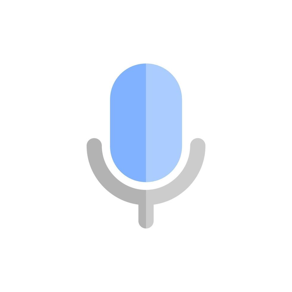Voice Microphone Icon Flat Design Style. Simple Web and Mobile Vector. Perfect Interface Illustration Symbol. vector