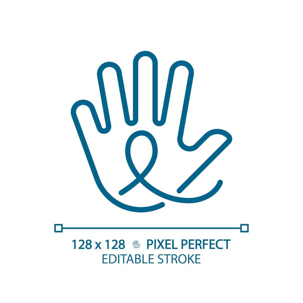 Down syndrome light blue icon. Chromosomal anomaly. Social issues, inclusive education. RGB color sign. Simple design. Web symbol. Contour line. Flat illustration. Isolated object vector