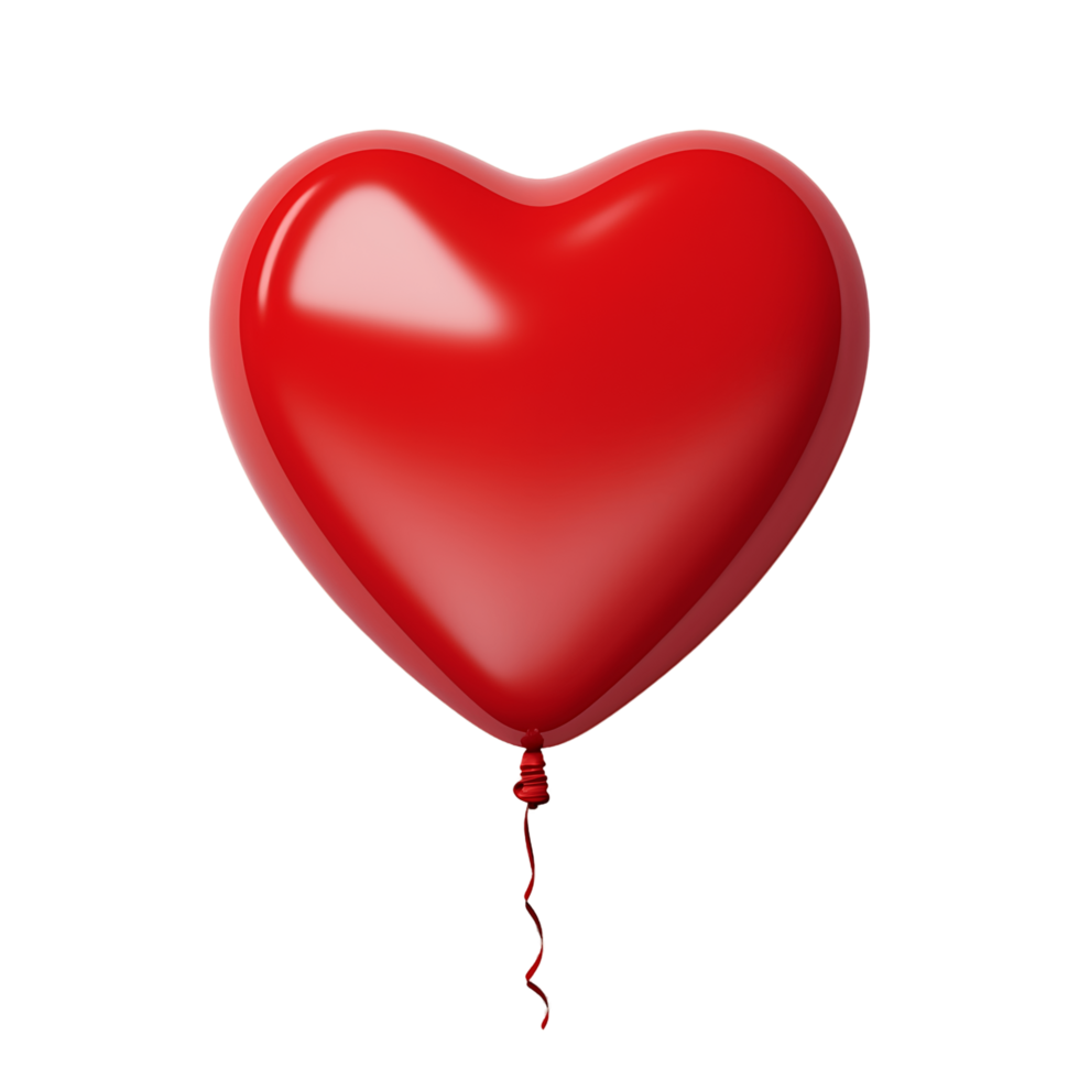 AI generated Sweetheart Red Heart Balloon Clipart png