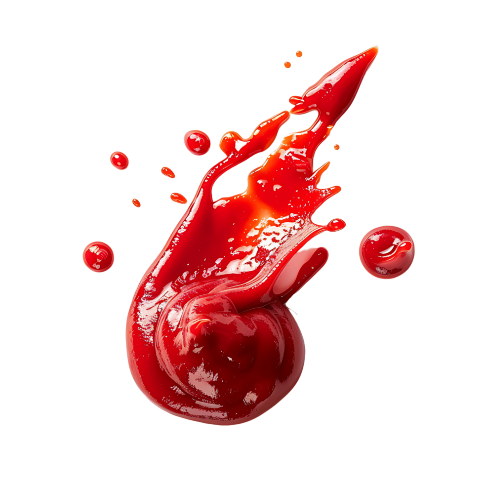 AI generated Tomato Sauce Spills with Transparent Effect png
