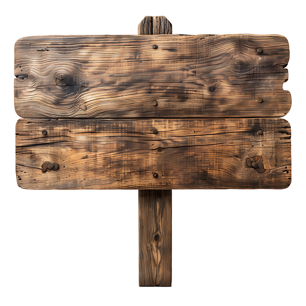 AI generated Distressed Wooden Sign Clip Collection png