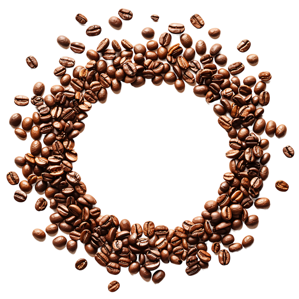 AI generated Isolated Coffee Beans with Transparent Background png