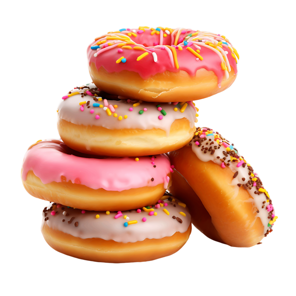 AI generated Cute Donut Graphics Set png