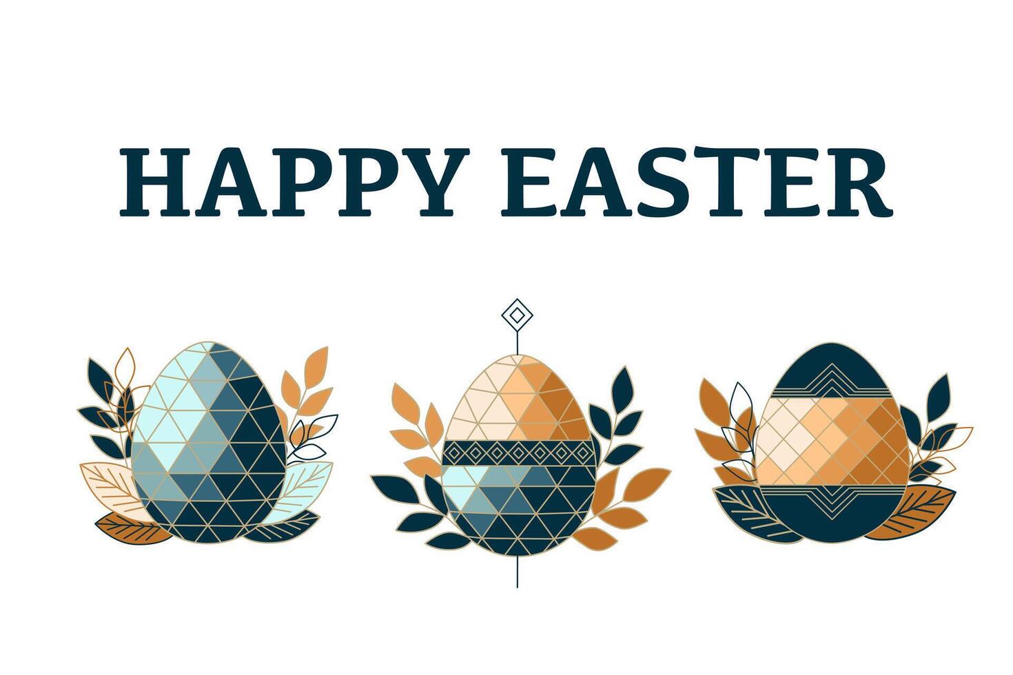 Set of easter eggs. Greetings and presents for Easter Day. vector