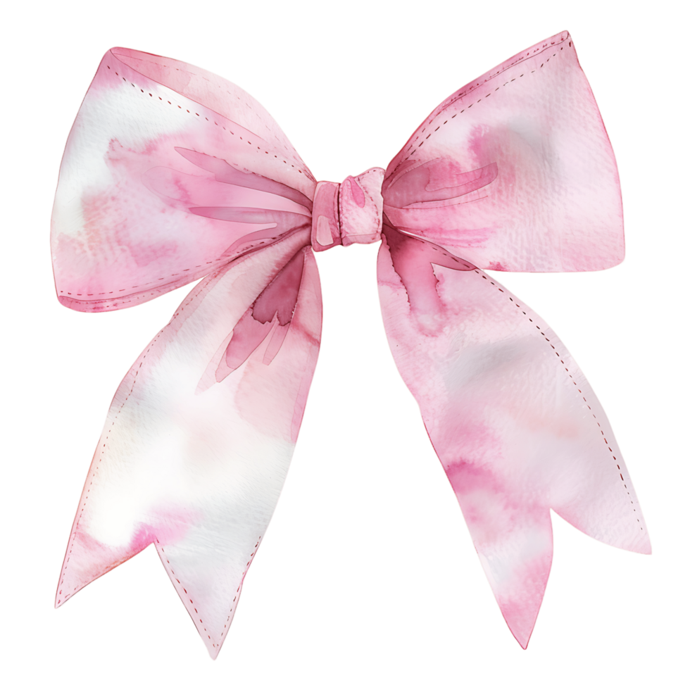 AI generated Subtle Watercolor Satin Bow Clipart Design png