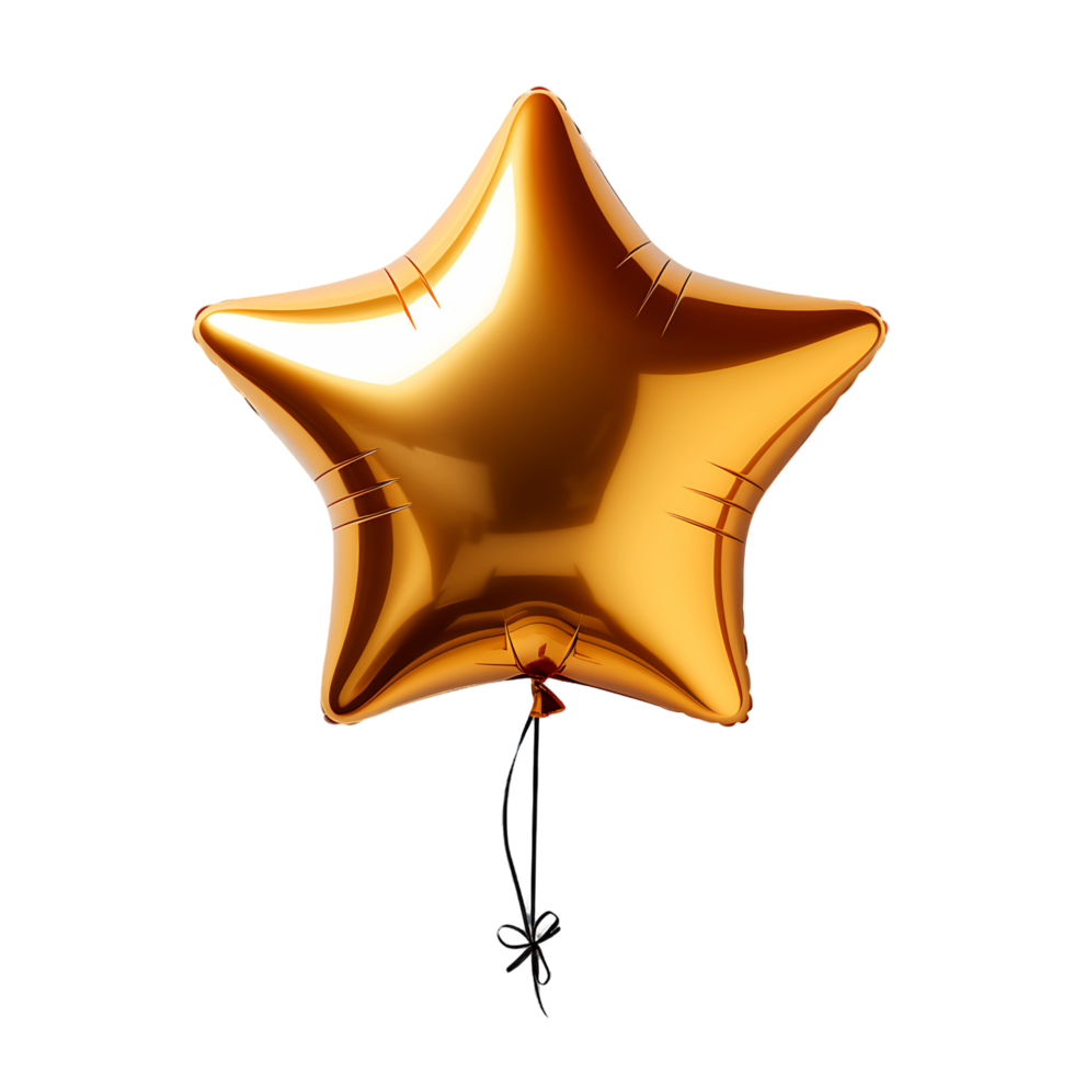 AI generated Celestial Gold Star Balloon Art png