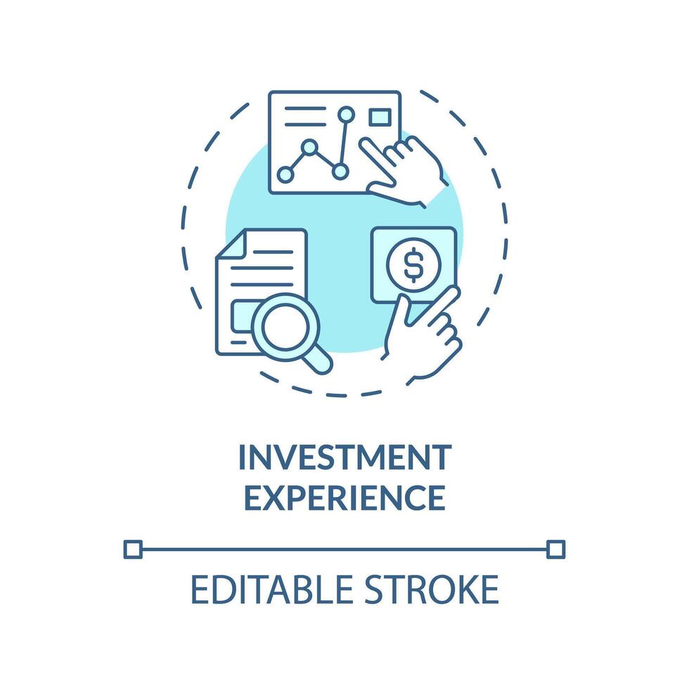 Investment experience soft blue concept icon. Passive investment options. P2P lending advantages for investors. Round shape line illustration. Abstract idea. Graphic design. Easy to use in marketing vector