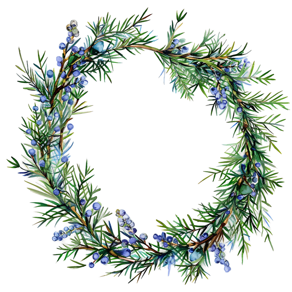 AI generated Airy Watercolor Clipart of a Juniper Twig png