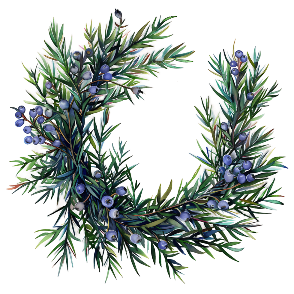 AI generated Charming Watercolor Clipart of a Juniper Twig png